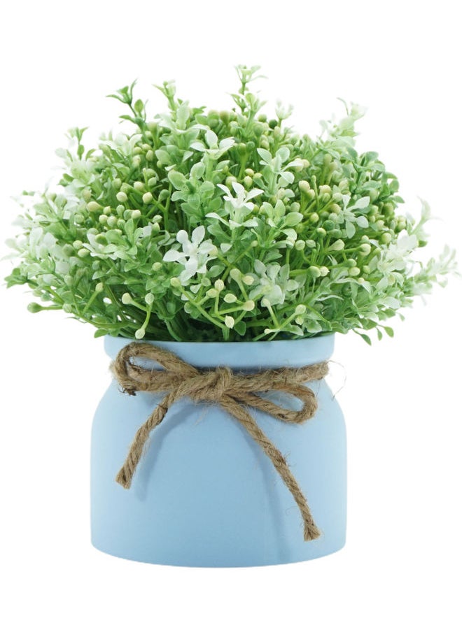 Generic Decorative Artificial Flower With Pot White  - Image 1