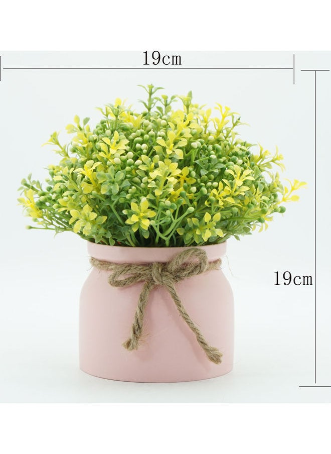 Generic Decorative Artificial Flower With Pot White  - Image 3