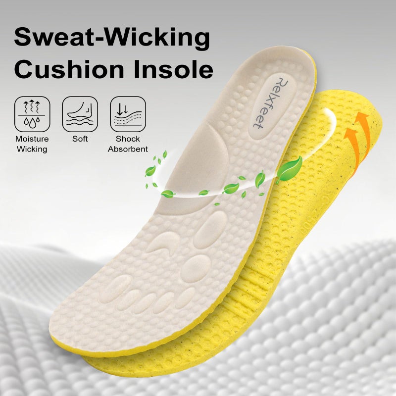 relxfeet Men's Walking Shoes Wide Toe Box Breathable Knit Slip On Sneakers for Swollen Feet & Diabetic Comfort (Khaki, 44) - Image 5