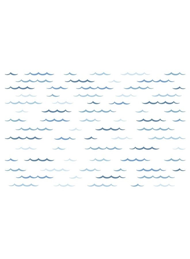 SUPERDANT Blue Ocean Waves Wall Stickers Minimalist Blue Decals Stickers Curved Lines Vinyl DIY Decor Art for Kids Bedroom Baby Nursery Playroom Living Room Home TV Wall Decor - Image 1