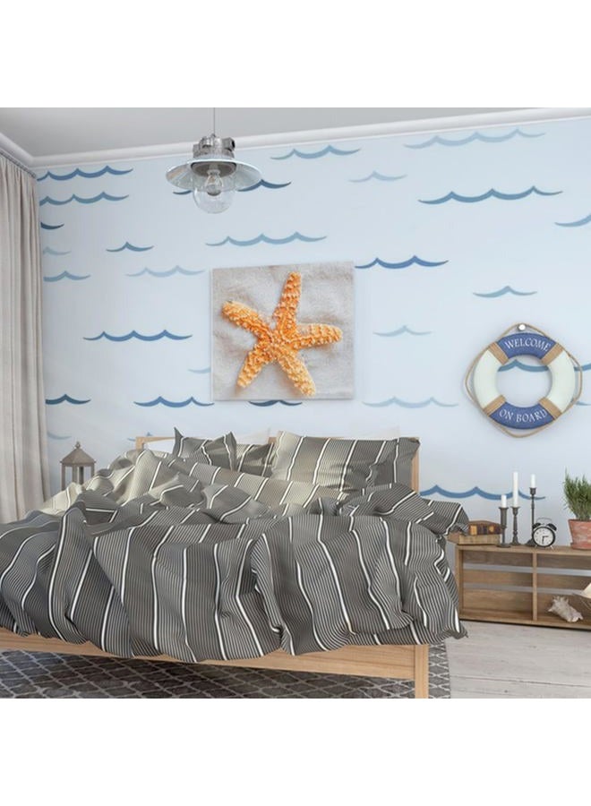 SUPERDANT Blue Ocean Waves Wall Stickers Minimalist Blue Decals Stickers Curved Lines Vinyl DIY Decor Art for Kids Bedroom Baby Nursery Playroom Living Room Home TV Wall Decor - Image 3