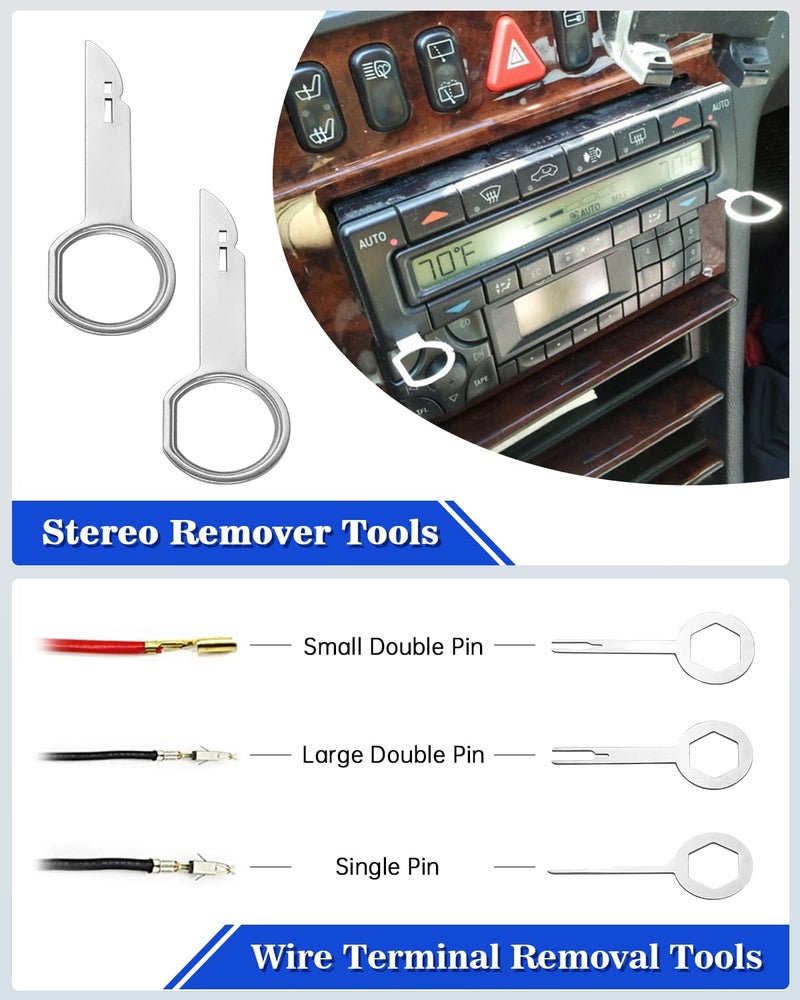 Poraxy 19Pcs Trim Removal Tool, Car Panel Door Audio Dashboard Trim Removal Tool Kit, Auto Clip Pliers Fastener Remover Set, Plastic Pry Tool, Automotive Upholstery Removal Kit - Image 5