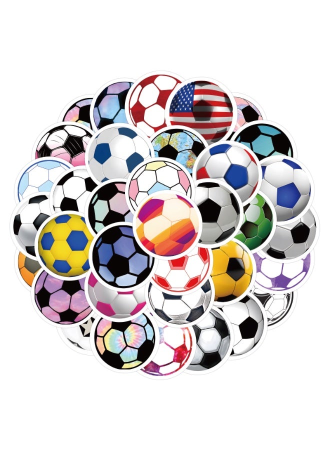 NIBEMINENT 60 Pcs Football Deco Kit Waterproof Stickers, High Definition Printing Bright Colors, Suitable for Laptop Skateboard Luggage Water Bottle Guitar DIY - Image 1