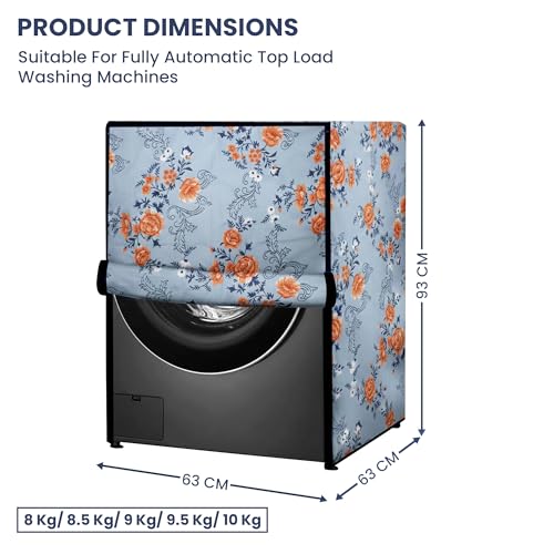 Robustt Waterproof Front Load Fully Automatic Printed Washing Machine Cover for 8 Kg, 8.5 Kg, 9 Kg, 9.5 Kg (63 x 63 x 93 Cms) - Image 3