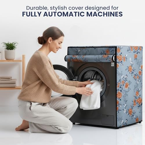 Robustt Waterproof Front Load Fully Automatic Printed Washing Machine Cover for 8 Kg, 8.5 Kg, 9 Kg, 9.5 Kg (63 x 63 x 93 Cms) - Image 2
