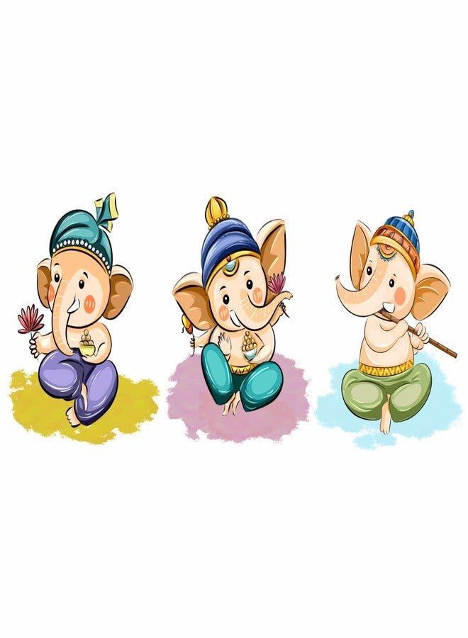 Sticker Yard Baby Ganesha Vinyl Wall Sticker for Living Room/Bedroom/Office and All Decorative Wall Stickers Size 91X40CM - Image 1