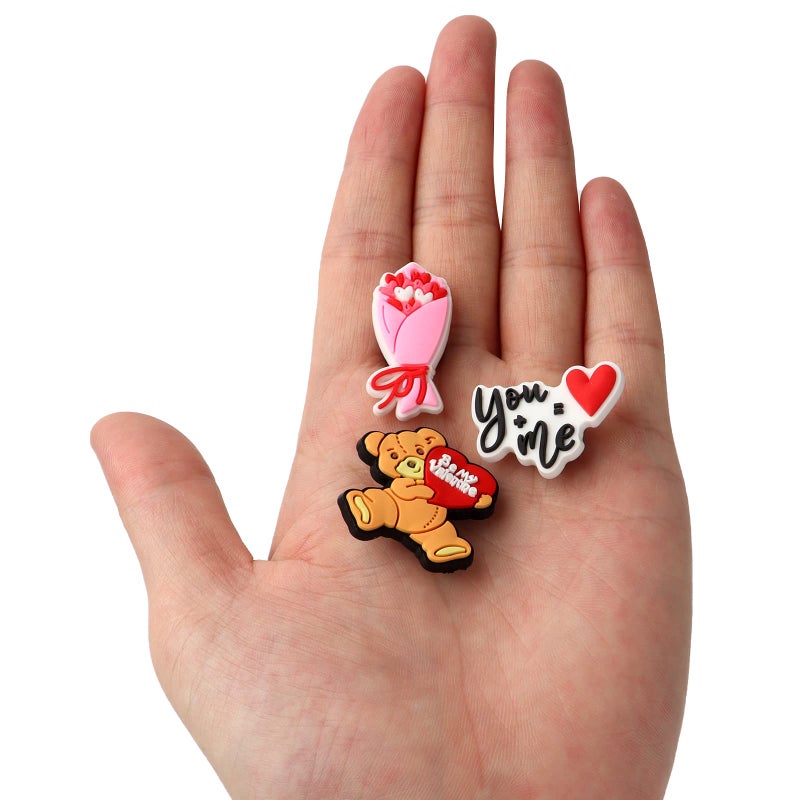mortd Valentine's Day Theme Shoe Decor Charms, 30Pcs Cute Shoe Charms for Shoe Wristband Clog Sandals Decor, PVC Shoe Charm Accessories for Women Wife Girlfriend Lover Valentine's Day Gifts - Image 3