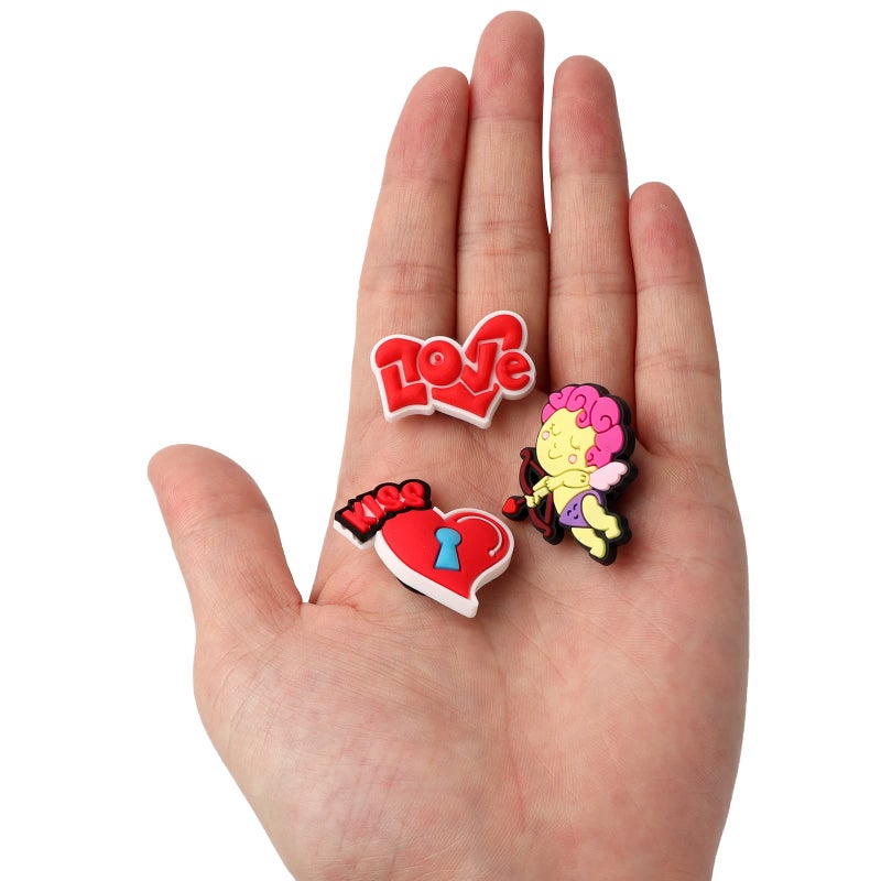 mortd Valentine's Day Theme Shoe Decor Charms, 30Pcs Cute Shoe Charms for Shoe Wristband Clog Sandals Decor, PVC Shoe Charm Accessories for Women Wife Girlfriend Lover Valentine's Day Gifts - Image 2