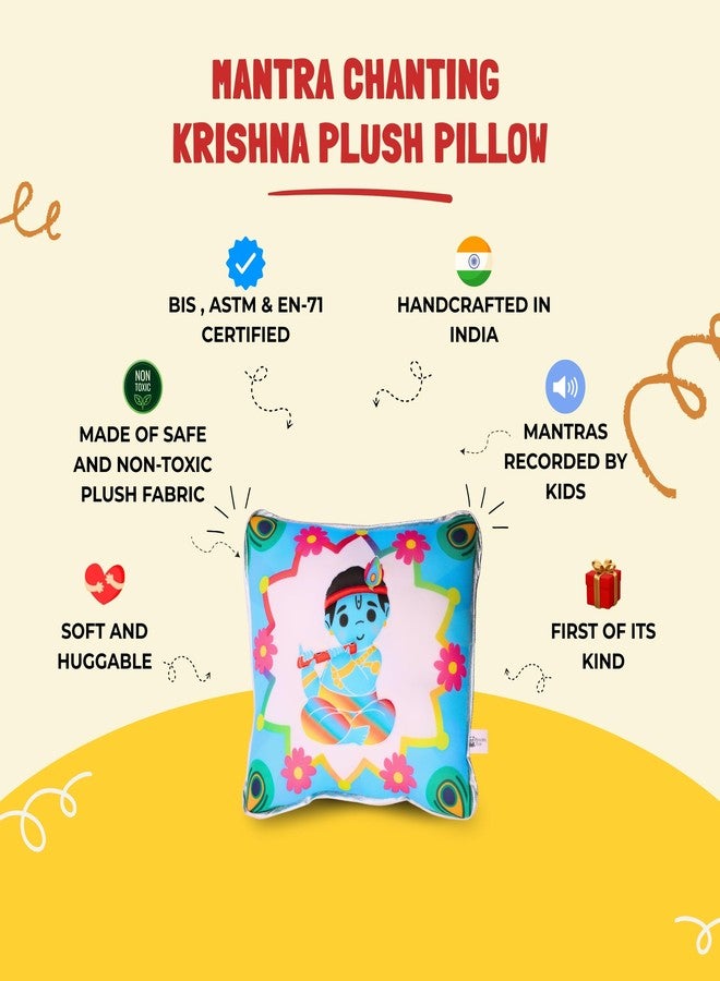Panda's Box Krishna Chanting Plush Pillow | Ultra-Soft Huggable Musical Cushion for Babies & Kids | Gentle Mantra Sound Toy | Safe & Soothing Nursery Décor | 25 CM - Image 5