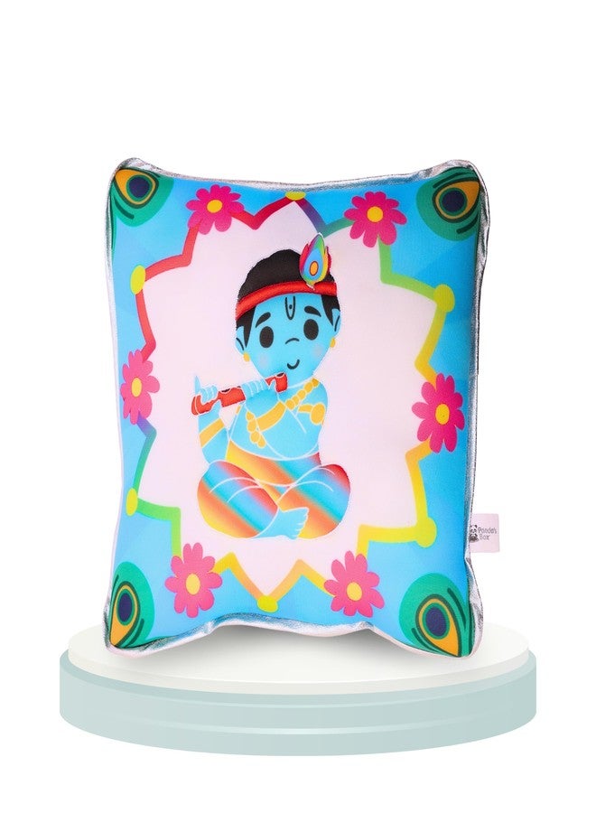 Panda's Box Krishna Chanting Plush Pillow | Ultra-Soft Huggable Musical Cushion for Babies & Kids | Gentle Mantra Sound Toy | Safe & Soothing Nursery Décor | 25 CM - Image 1