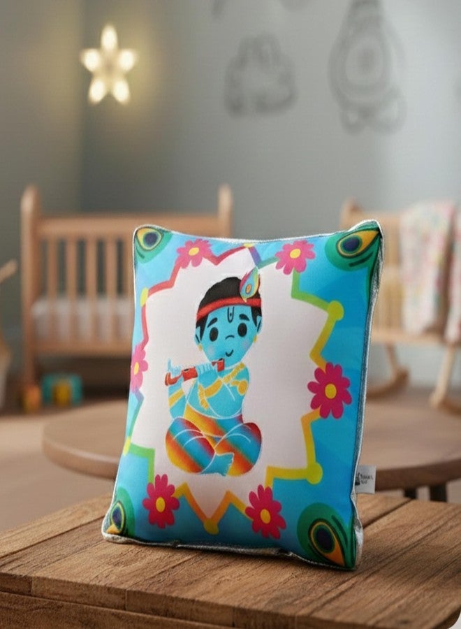 Panda's Box Krishna Chanting Plush Pillow | Ultra-Soft Huggable Musical Cushion for Babies & Kids | Gentle Mantra Sound Toy | Safe & Soothing Nursery Décor | 25 CM - Image 4