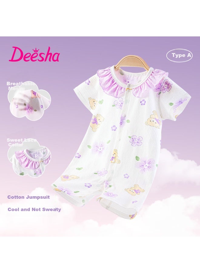 Deesha Baby Romper Newborn Spring Summer Short Sleeve Crawling Suit Infant Boys Girls Four Seasons Cotton Underwear - Image 1