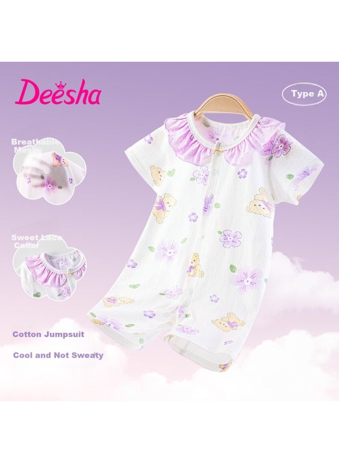 Deesha Baby Romper Newborn Spring Summer Short Sleeve Crawling Suit Infant Boys Girls Four Seasons Cotton Underwear - Image 1