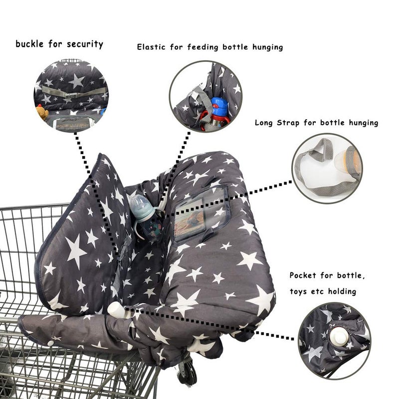 DODO NICI Shopping Cart Cover for Baby, Toddler 2-in-1 High Chair Cover, Star Print - Image 4