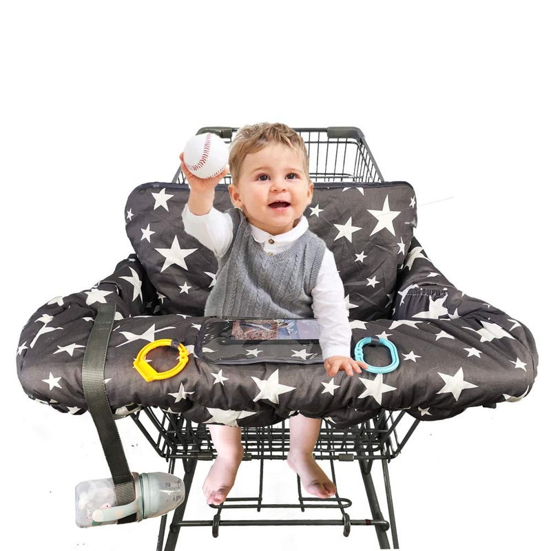 DODO NICI Shopping Cart Cover for Baby, Toddler 2-in-1 High Chair Cover, Star Print - Image 1