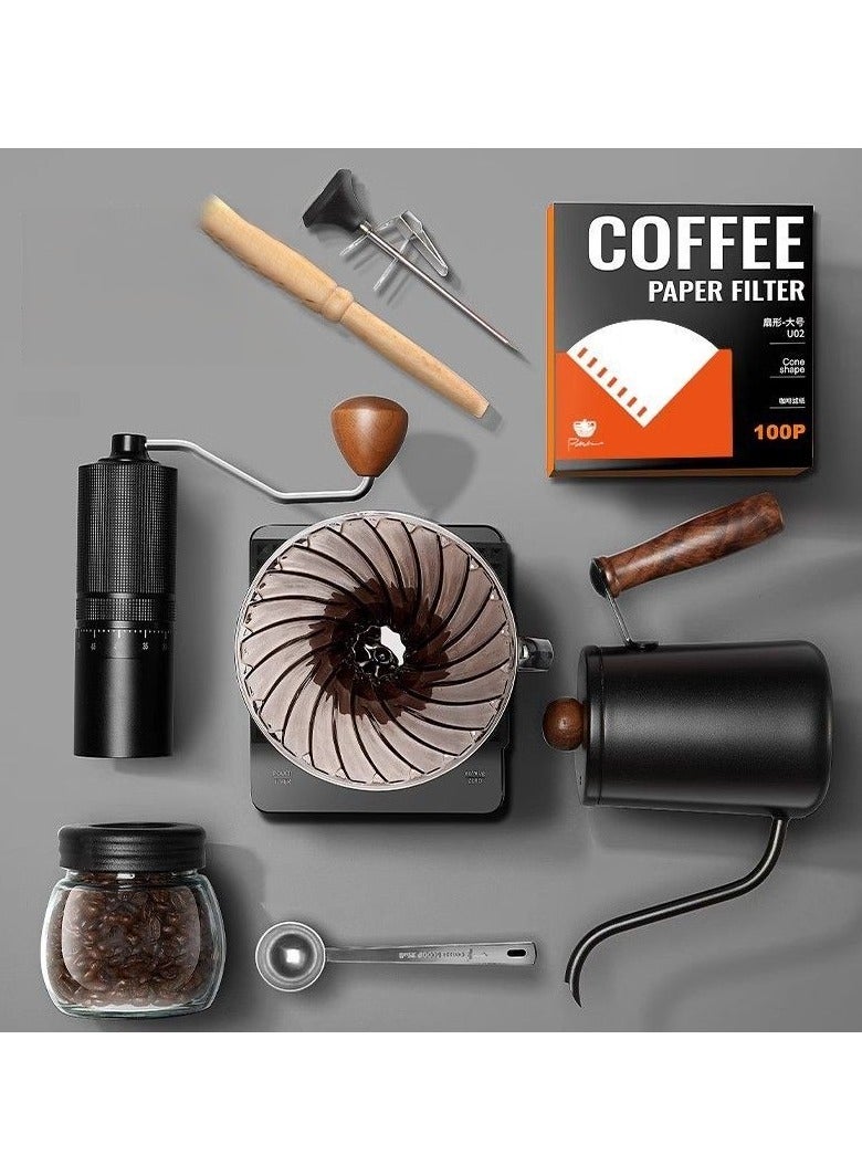 مجموعة V60 للسكب على القهوة، مجموعة صانعة القهوة بالتنقيط 10 في 1، مجموعة ملحقات تخمير القهوة يدويًا، ماكينة صنع القهوة الاحترافية - Image 2