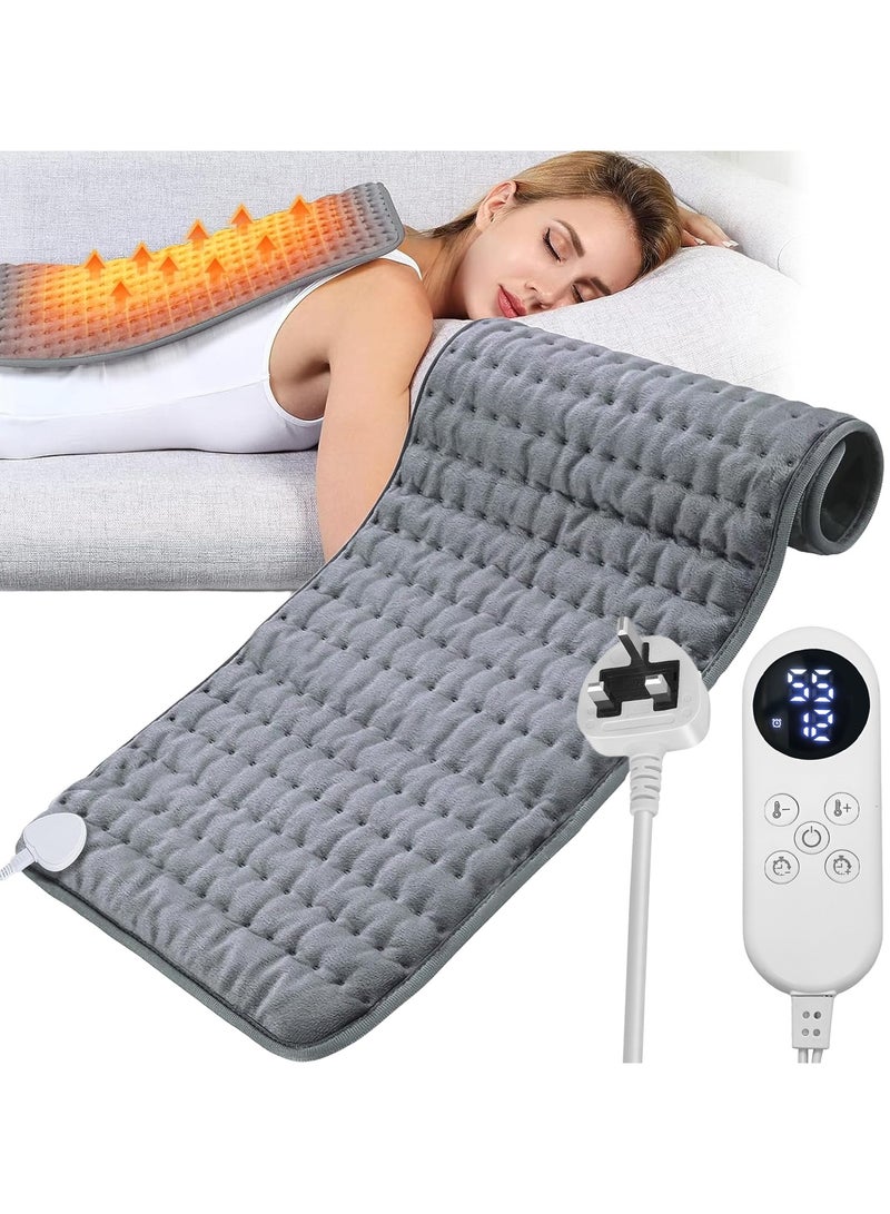 Yakiter Electric Heating Pad For Back and Shoulders And Neck Heat Settings Automatic Shut Off Machine Washable Portable Pain Relief Heating Pad (Grey，43*84CM) - Image 1