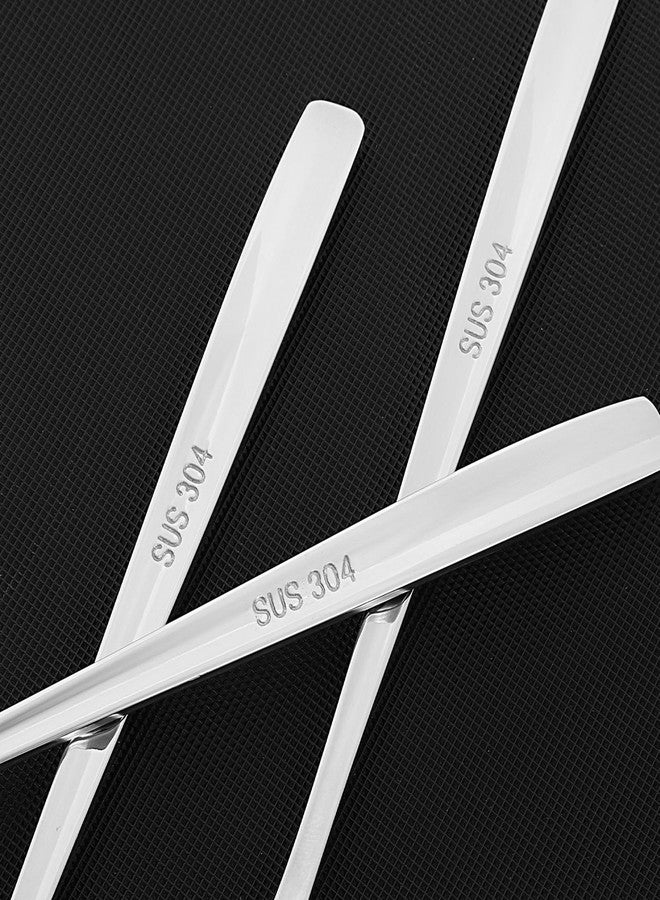 Aysatogc 4PCS Korean Forks and Spoons Set, Korean Utensil Set with Long Handles Salad Forks and Soup Spoons Stainless Steel Silverware sets for Coffee, Desserts Dishwasher Safe, Style 2 - Image 5