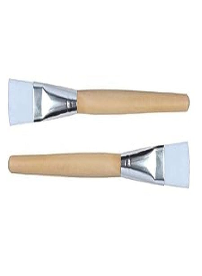 Luxuria Silicone Face Mask Brushes, Set of 2, Wooden Handle, for Skincare - Image 3