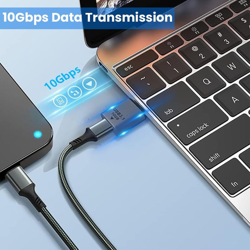 Verilux ® Type C to USB Adapter USB 3.1 Type C to USB Charger Converter Support 10Gbps Speedy Data Transfer & 20W Fast Charging Compatible with iPhone 15, MacBook, Samsung Galaxy - Image 2