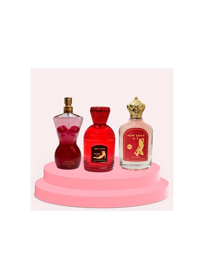 NEW LOVE Set of 3 romantic pheromone perfumes 100ml 