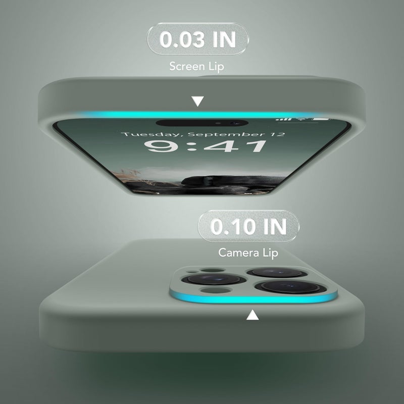 SuydanBox Magnetic for iPhone 16 Pro Case, Compatible with MagSafe, [Full Camera Protection][Screen Protector] Silicone Shockproof Protective Phone Case for iPhone 16 Pro 6.3", Calke Green - Image 4