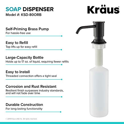 KRAUS Kitchen Soap and Lotion Dispenser in Oil Rubbed Bronze, KSD-80ORB - Image 3