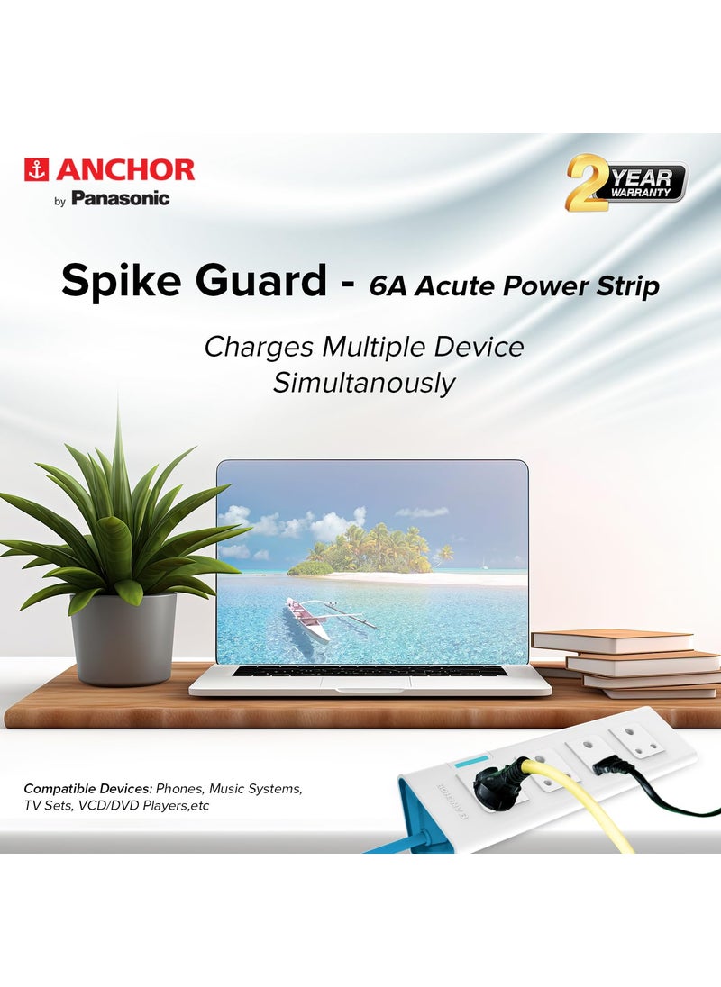 Anchor Anchor by Panasonic 4 way Extension Board Socket with Single Switch 4 Way Socket with 15 Mtr Extension Cord Multi Plug Socket for Home Wall Office 22061  - Image 4