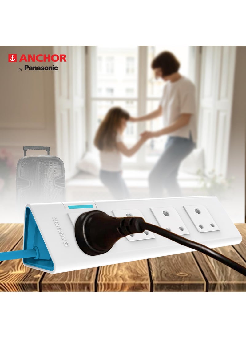 Anchor Anchor by Panasonic 4 way Extension Board Socket with Single Switch 4 Way Socket with 15 Mtr Extension Cord Multi Plug Socket for Home Wall Office 22061  - Image 5