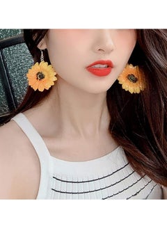 Huitich Bright Sunflower Jewelry Set Yellow Pendant Necklace & Matching Earrings for Women  - Image 4