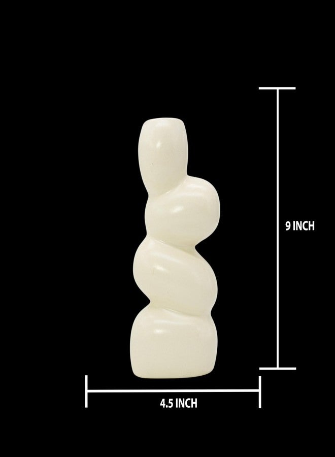 Aabco Unique Shape, Ceramic Vase for Living Room, Home Decoration Items for Living Room, Flower Vases for Home, Office & Table Decor (Stone Vase) - Image 3