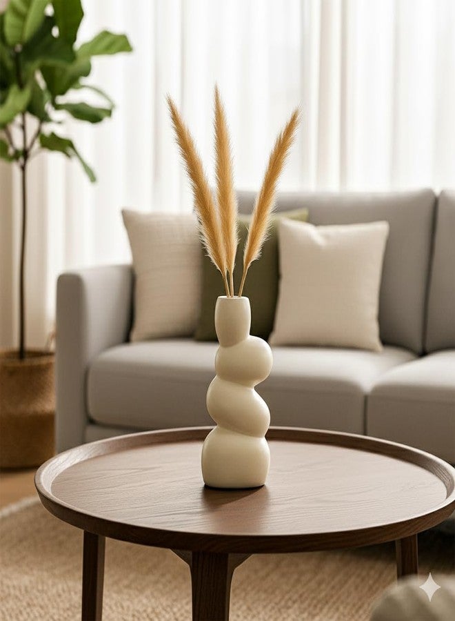 Aabco Unique Shape, Ceramic Vase for Living Room, Home Decoration Items for Living Room, Flower Vases for Home, Office & Table Decor (Stone Vase) - Image 5