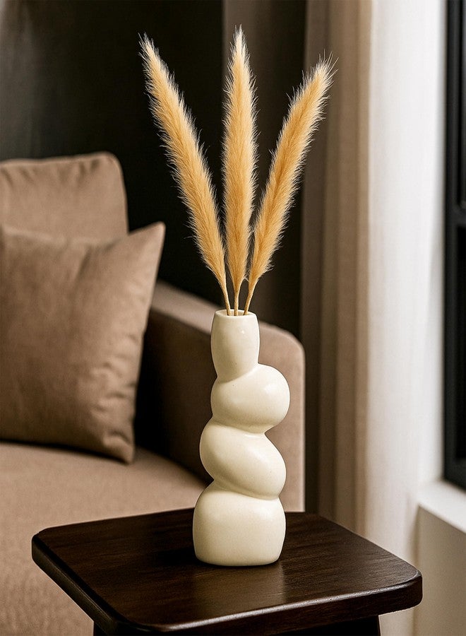 Aabco Unique Shape, Ceramic Vase for Living Room, Home Decoration Items for Living Room, Flower Vases for Home, Office & Table Decor (Stone Vase) - Image 1