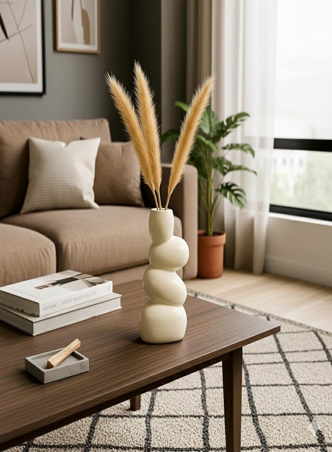 Aabco Unique Shape, Ceramic Vase for Living Room, Home Decoration Items for Living Room, Flower Vases for Home, Office & Table Decor (Stone Vase) - Image 2