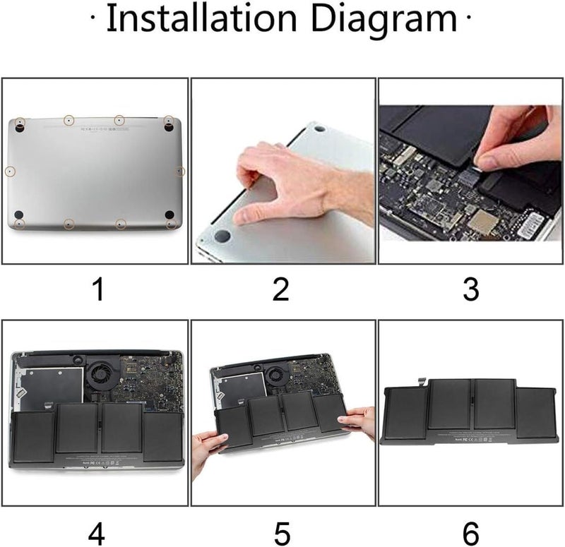 RI Laptop Battery Compatible for MB Air 13 inch A1466 A1369 (2017, Early 2015, Early 2014, Mid 2013, Mid 2012, Mid 2011 and Late 2010 Version), fits A1377 A1405 A1496 Laptop Battery - Image 5