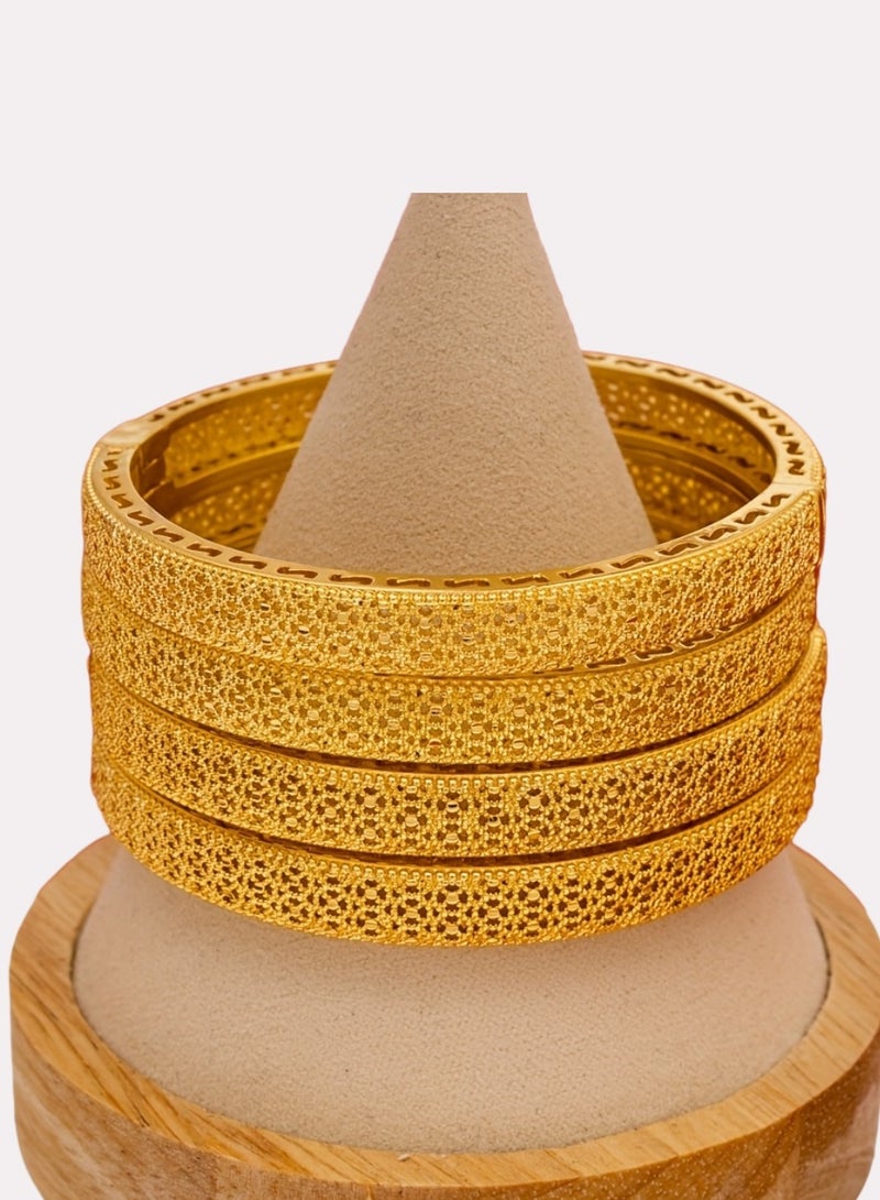 FASHION Hollow Out Side Geometric Printed Bracelet, Exquisite And Environmentally Friendly Copper Women's Fashionable Bracelet - Image 5