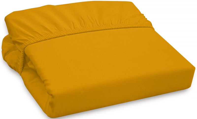 ROYALE LINENS Royale Linen 300 Thread Count 100% Long Staple Combed Cotton Fitted Sheet - Super Soft Deep Pocket Bottom Sheet - Yellow Fitted Sheet Twin Size - Twin Fitted Sheet Only - Elastic Sheet (Twin  Yellow) - Image 1