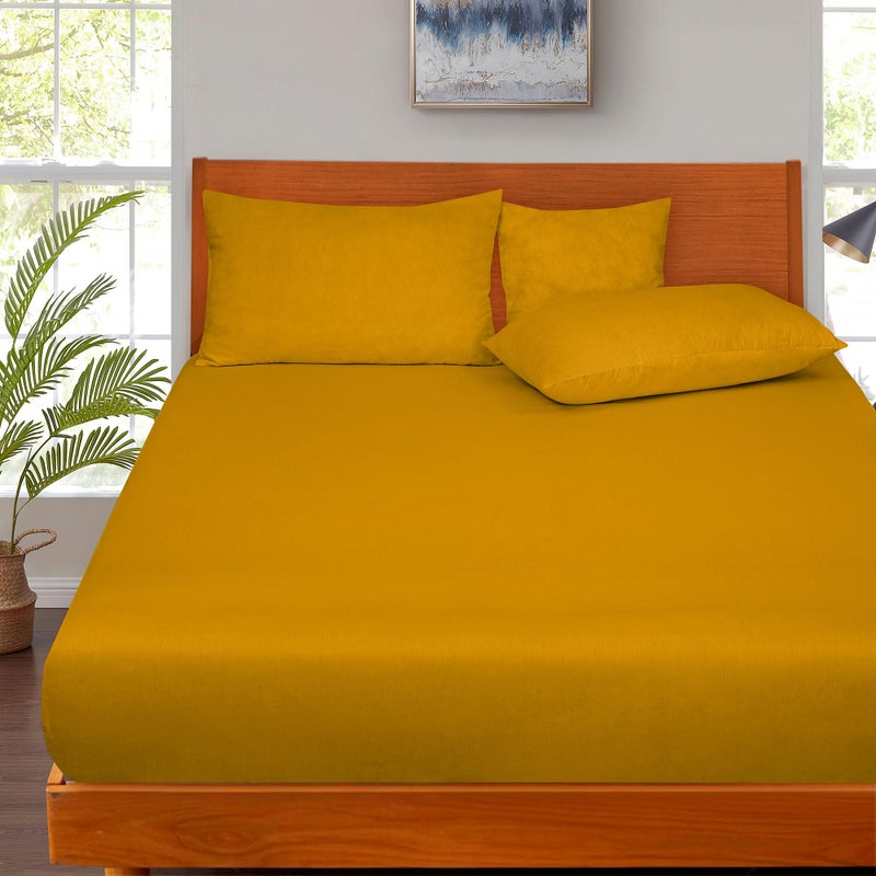 ROYALE LINENS Royale Linen 300 Thread Count 100% Long Staple Combed Cotton Fitted Sheet - Super Soft Deep Pocket Bottom Sheet - Yellow Fitted Sheet Twin Size - Twin Fitted Sheet Only - Elastic Sheet (Twin  Yellow) - Image 5