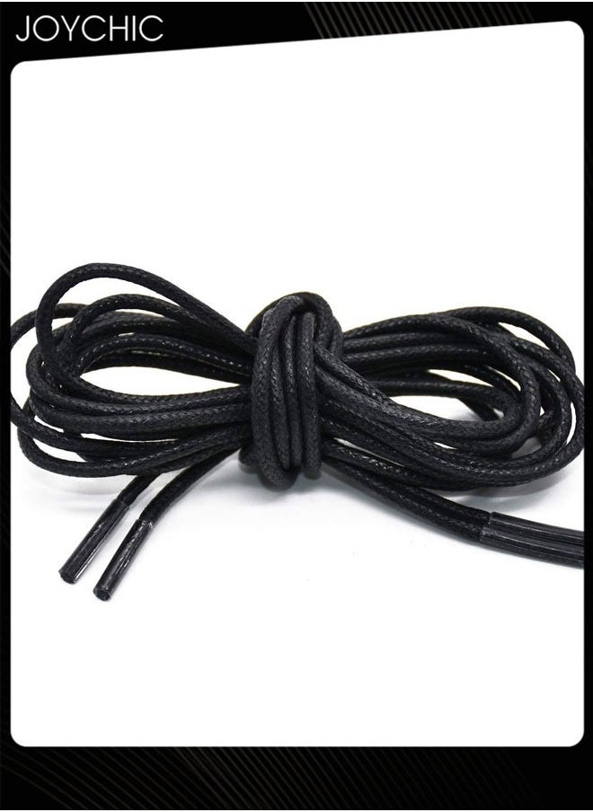 Joychic 3-Pairs Waxed Round Shoe Laces for Men Women Leather Shoes Winter Martin Boots Black  - Image 3