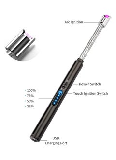 Generic Electric Lighter Rechargeable Arc Lighter with LED Battery Display, 360° Flexible Neck, Flameless Grill, Long Lighters for Light Candles, Gas Stoves, Camping, Barbecue  - Image 2