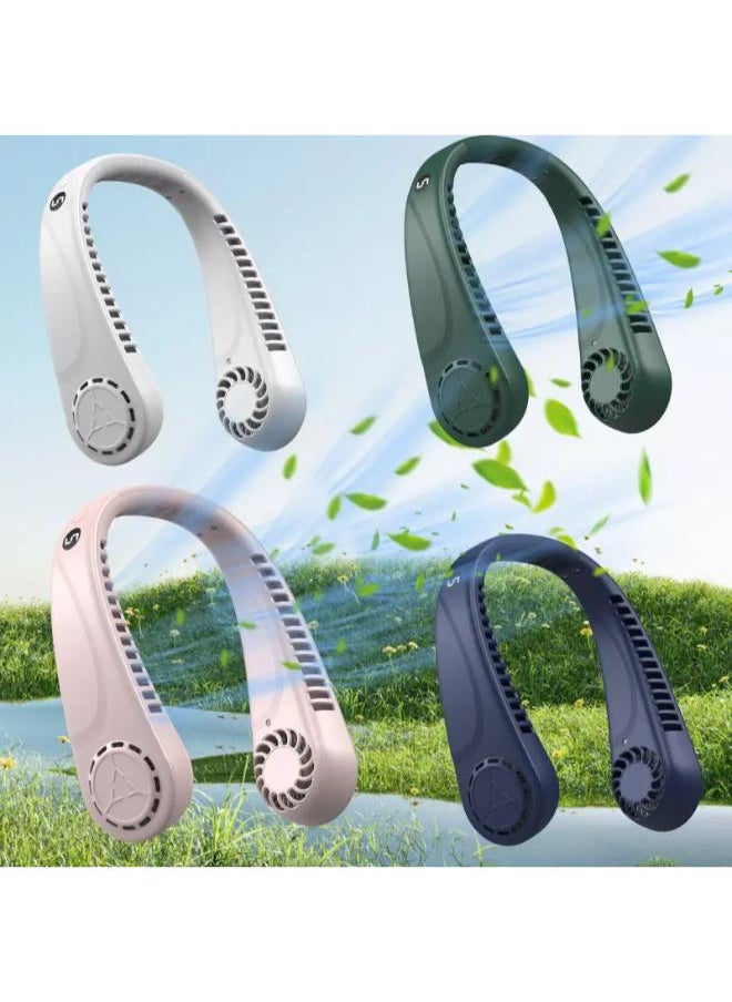 ماركة غير محددة - مروحة الرقبة المحمولة USB 5 سرعات صغيرة قابلة لإعادة الشحن ومروحة تبريد مزدوجة معلقة - Image 1