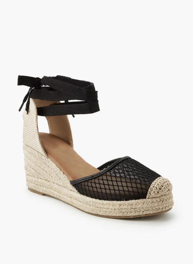 Peppermint Black Women Wedge Heel Espadrilles for Women | Best Price UAE