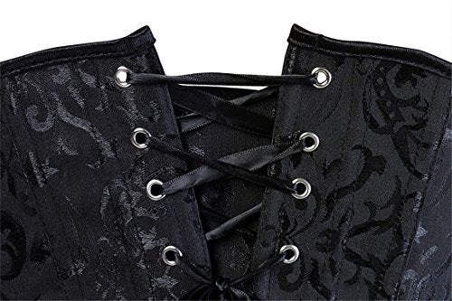 Zhitunemi Halloween Costumes Woman 2025: Black Underbust Corset Top for Women Pirate Costume - Corsets for Pirate Theme Party Plus Size XX-Large Black - Image 5