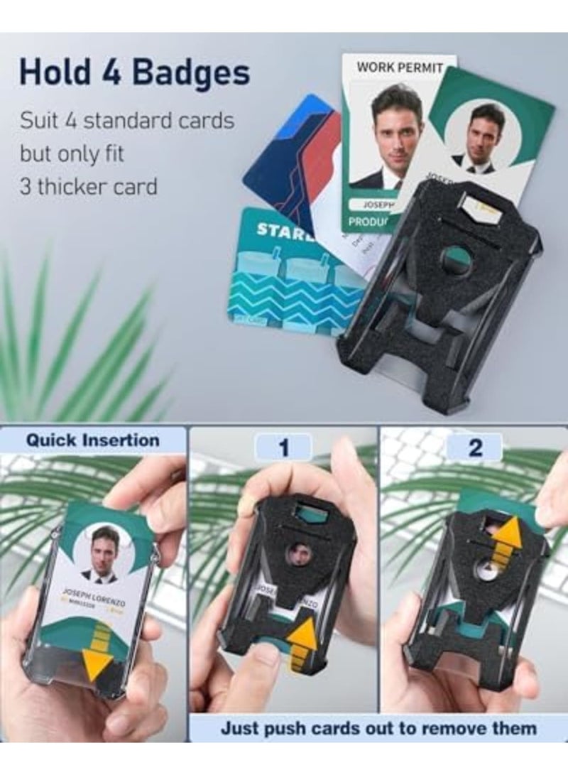 Luckam Durable Vertical ID Card Holder 2 Pack Black Hard Plastic Case with Clear Window, Card Protector for Office School Work Access Pass, Ideal for ID, Credit, and Membership Cards - Image 4
