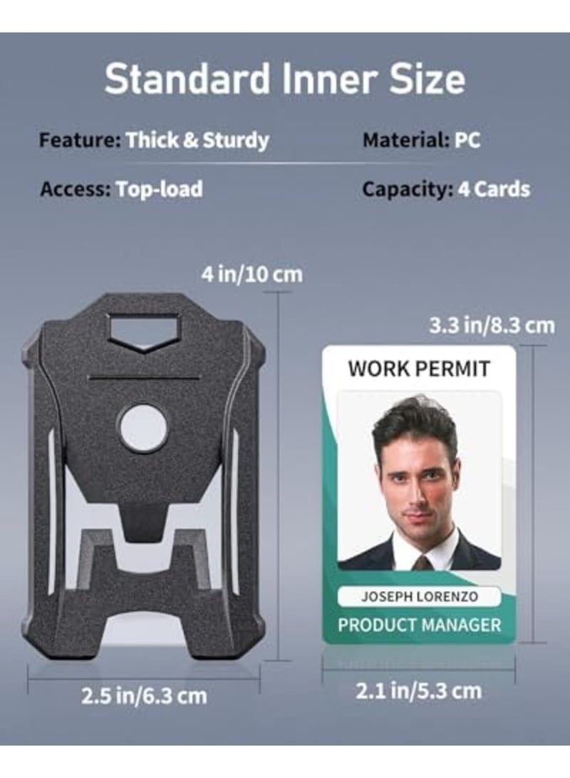 Luckam Durable Vertical ID Card Holder 2 Pack Black Hard Plastic Case with Clear Window, Card Protector for Office School Work Access Pass, Ideal for ID, Credit, and Membership Cards - Image 3