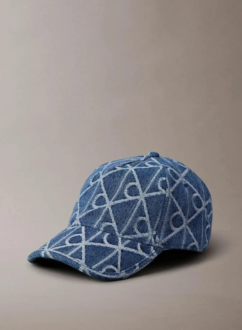 Allover Emblem Logo Denim Baseball Cap