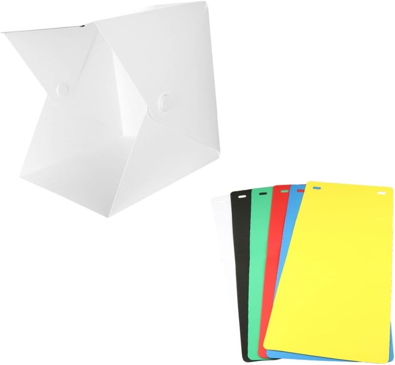 Uonlytech Portable Mini LED Folding Photo Studio Light Box with Double Light Strips and 6-Color Backdrops, 30cm Medium Photography Shooting Tent for Product Photography - Image 1