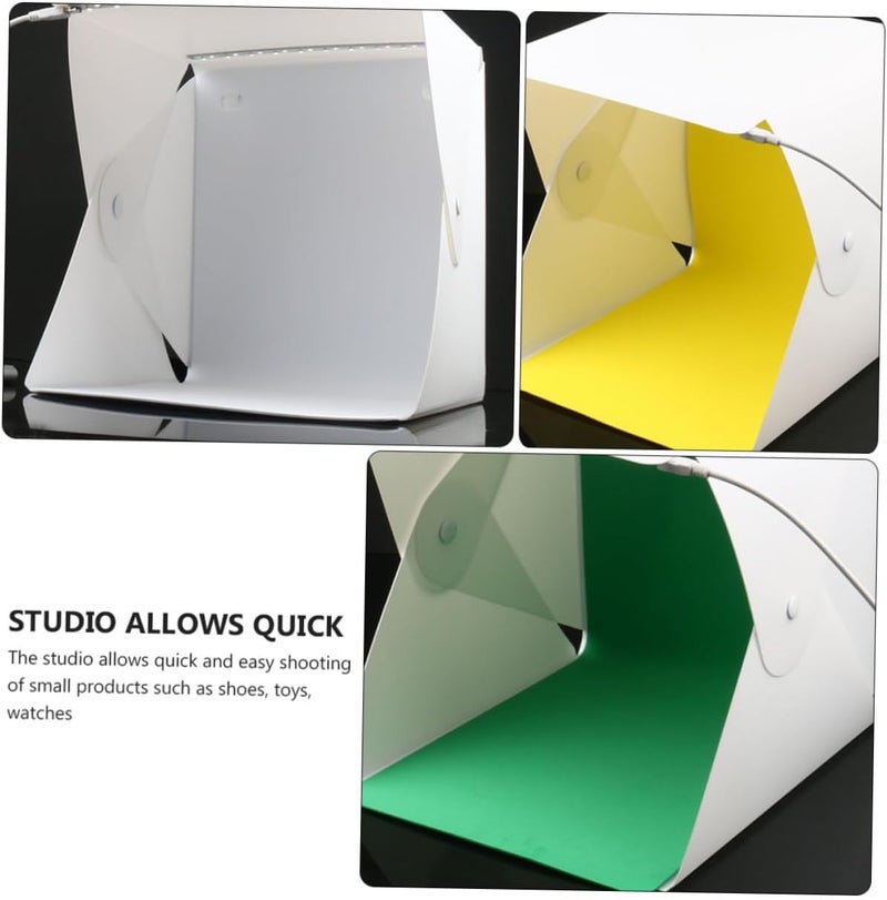 Uonlytech Portable Mini LED Folding Photo Studio Light Box with Double Light Strips and 6-Color Backdrops, 30cm Medium Photography Shooting Tent for Product Photography - Image 3