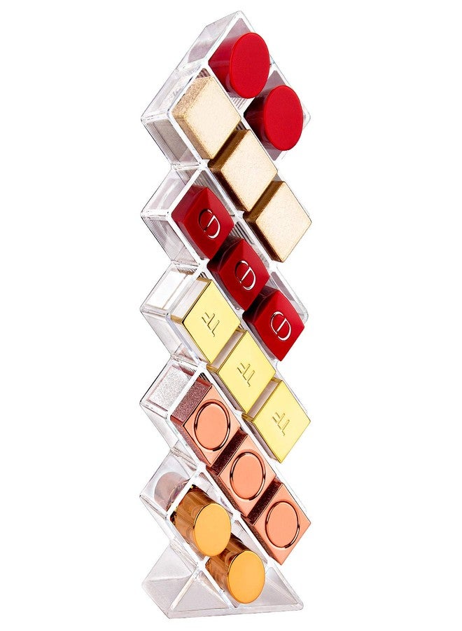 JessLab Lipstick Organizers, Acrylic Holder Lip Gloss Tower Clear Cosmetic Fish Sticks Lip Makeup Storage for Bathroom Vanity Countertop, 16 Slots - Image 1