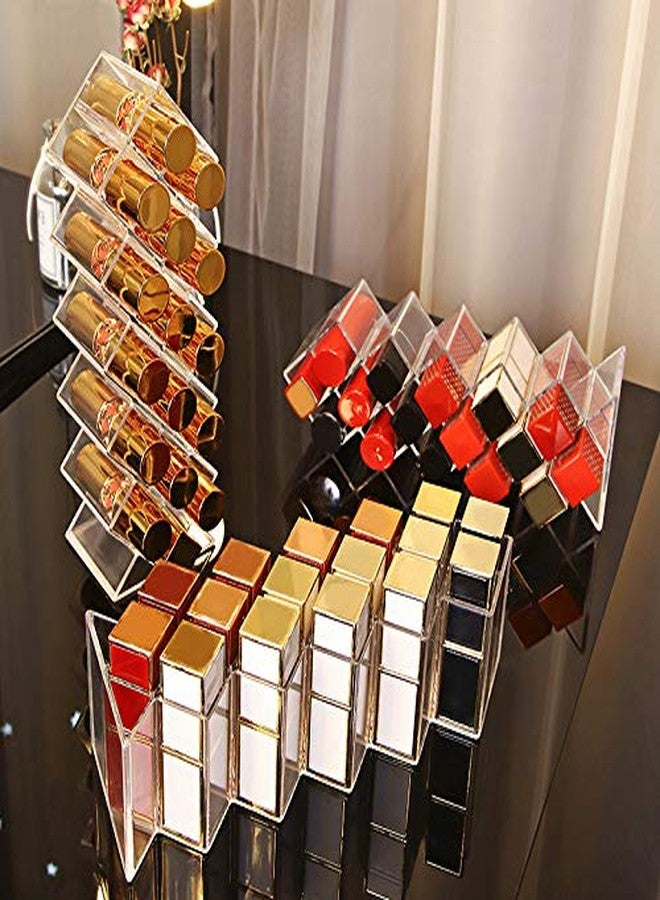 JessLab Lipstick Organizers, Acrylic Holder Lip Gloss Tower Clear Cosmetic Fish Sticks Lip Makeup Storage for Bathroom Vanity Countertop, 16 Slots - Image 5